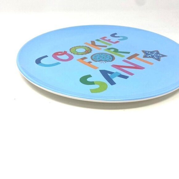 Target 10" Blue Dinner Plates 2 Pack Holiday Christmas "Cookies For Santa" Melam - Picture 4 of 7